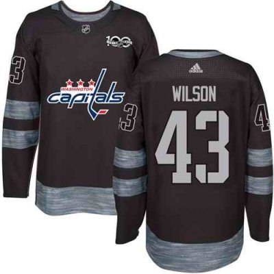 Capitals #43 Tom Wilson Black 1917-2017 100th Anniversary Stitched NHL Jersey