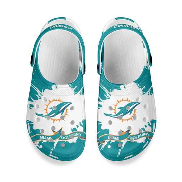 Women's Miami Dolphins Bayaband Clog Shoes 001