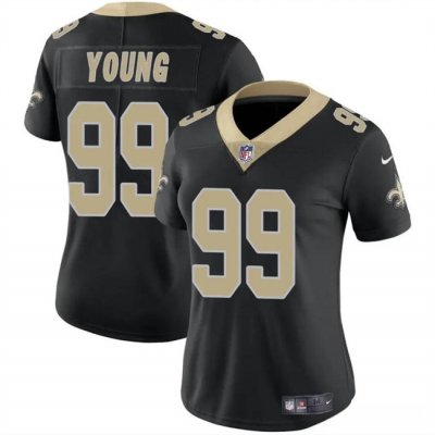 Women's New Orleans Saints #99 Chase Young Black Vapor Stitched Game Jersey(Run Small)