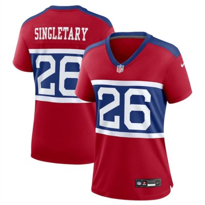 Women's New York Giants #26 Devin Singletary Century Red Alternate Vapor Limited Stitched Football Jersey(Run Small)