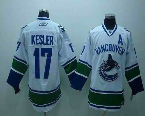 Canucks #17 Ryan Kesler White Stitched Youth NHL Jersey