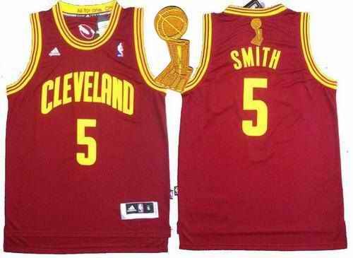 Revolution 30 Cavaliers #5 J.R. Smith Red The Champions Patch Stitched NBA Jersey