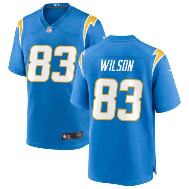 Men's Los Angeles Chargers #83 Pokey Wilson Blue Stitched Game Jersey