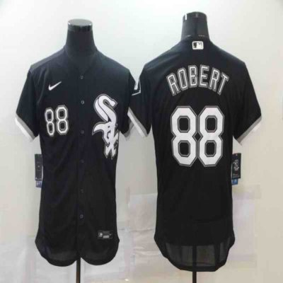 Men's Chicago White Sox #88 Luis Robert Black Flex Base Stitched Jersey