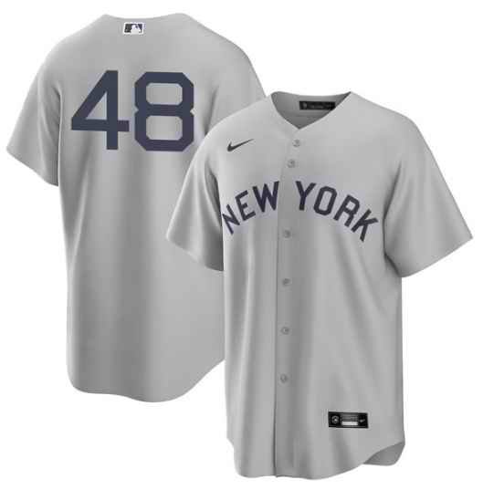 Men's New York Yankees #48 Anthony Rizzo 2021 Grey Field of Dreams Cool Base Stitched Baseball Jersey