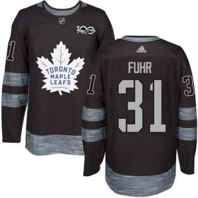 Maple Leafs #31 Grant Fuhr Black 1917-2017 100th Anniversary Stitched NHL Jersey