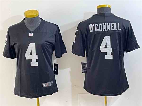 Women's Las Vegas Raiders #4 Aidan O'Connell Black Vapor Untouchable Limited Stitched Jersey(Run Small)