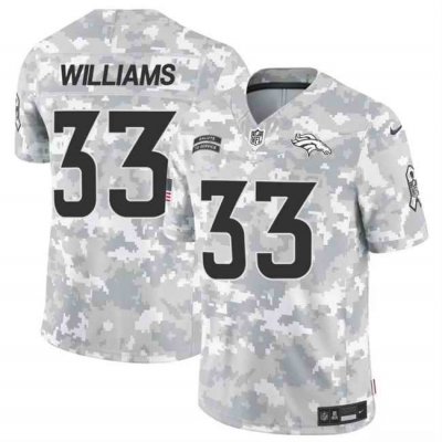 Men's Denver Broncos #33 Javonte Williams 2024 F.U.S.E Arctic Camo Salute to Service Limited Stitched Football Jersey