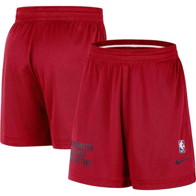 Men's Washington Wizards Red Warm Up Performance Practice Shorts(Run Small)