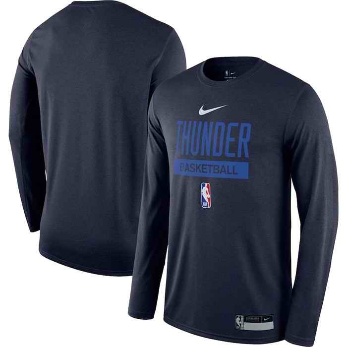 Men's Oklahoma City Thunder Navy 2022/23 Legend On-Court Practice Performance Long Sleeve T-Shirt