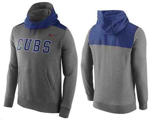 Men's Chicago Cubs Nike Gray Cooperstown Collection Hybrid Pullover Hoodie