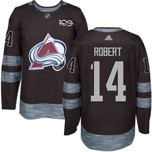 Avalanche #14 Rene Robert Black 1917-2017 100th Anniversary Stitched NHL Jersey