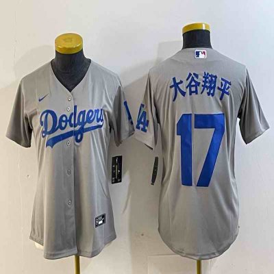 Women's Los Angeles Dodgers #17 ''?? Grey Stitched Jersey(Run Small)