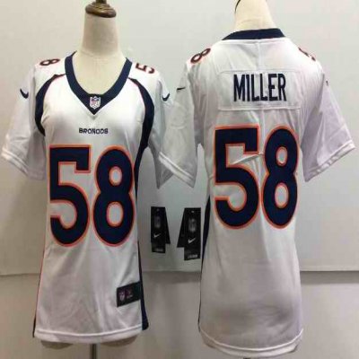 Women's Nike Denver Broncos #58 Von Miller White Untouchable Limited Stitched NFL Jersey