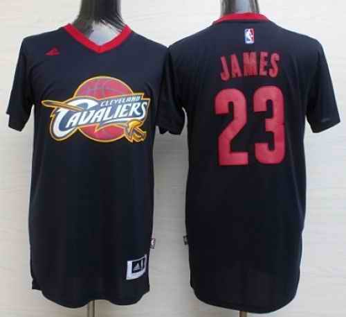 Cavaliers #23 LeBron James Black Short Sleeve Fashion Stitched NBA Jersey