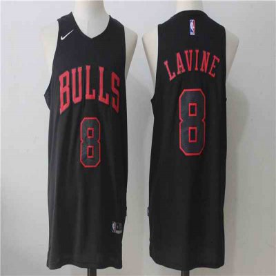 Men's Chicago Bulls #8 Zach LaVine Black Nike Fashion Stitched NBA Jersey