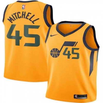 Men's Utah Jazz #45 Donovan Mitchell Gold Statement Edition Swingman Stitched Jersey