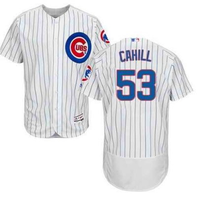 Cubs #53 Trevor Cahill White Flexbase Authentic Collection Stitched MLB Jersey