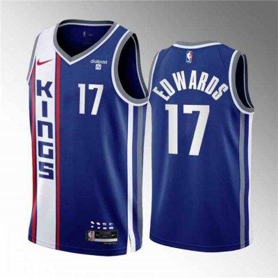 Men's Sacramento Kings #17 Kessler Edwards Blue 2023/24 City Edition Stitched Basketball Jersey