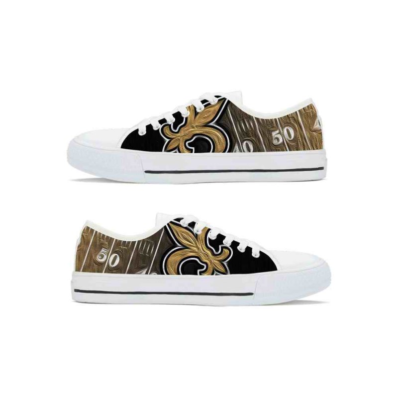 Men's New Orleans Saints Low Top Canvas Sneakers 002