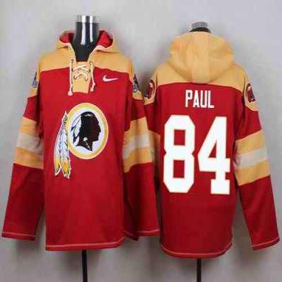 Nike Redskins #84 Niles Paul Burgundy Red Player Pullover NFL Hoodie