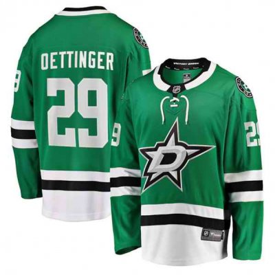 Men's Dallas Stars #29 Jake Oettinger Green Stitched Jersey