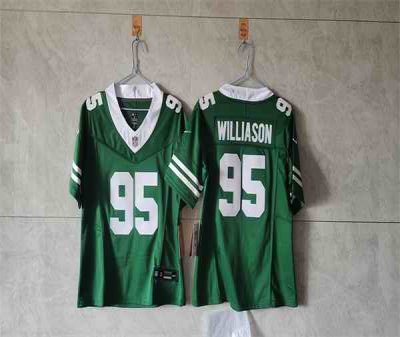 Women's New York Jets #95 Quinnen Williams Green F.U.S.E. Vapor Stitched Jersey(Run Small)