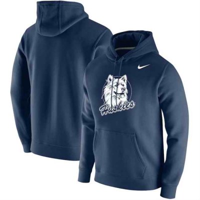 Men's UConn Huskies Navy 2024 Vintage School Logo Pullover Hoodie