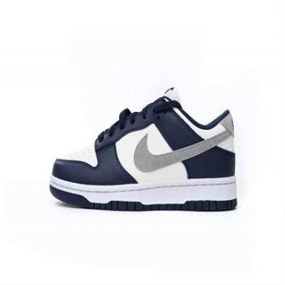 Men's Dunk Low Navy/White Shoes 0410