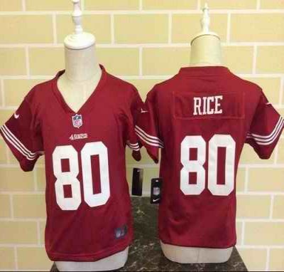 Toddler Nike 49ers #80 Jerry Rice Red Team Color Stitched NFL Elite Jersey