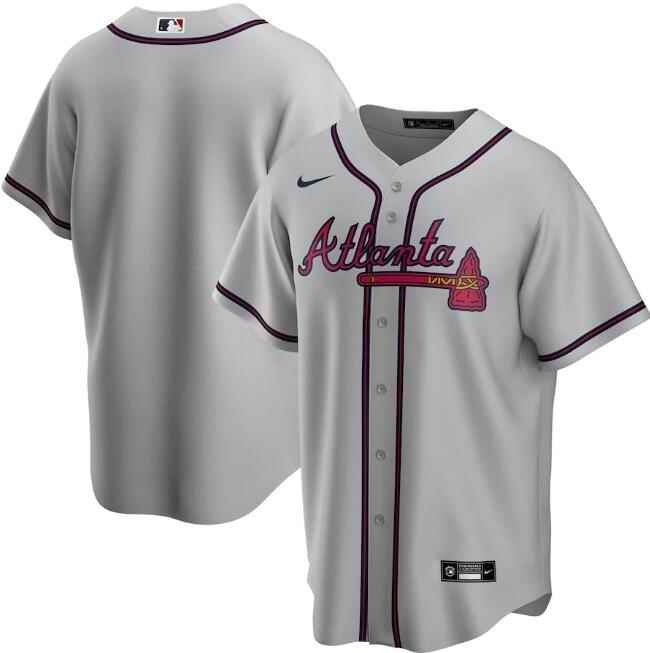 Men's Atlanta Braves Blank Grey Cool Base Stitched Jersey