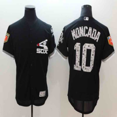 Men's Chicago White Sox #10 Yoan Moncada Black 2018 Spring Training Flexbase Stitched MLB Jersey