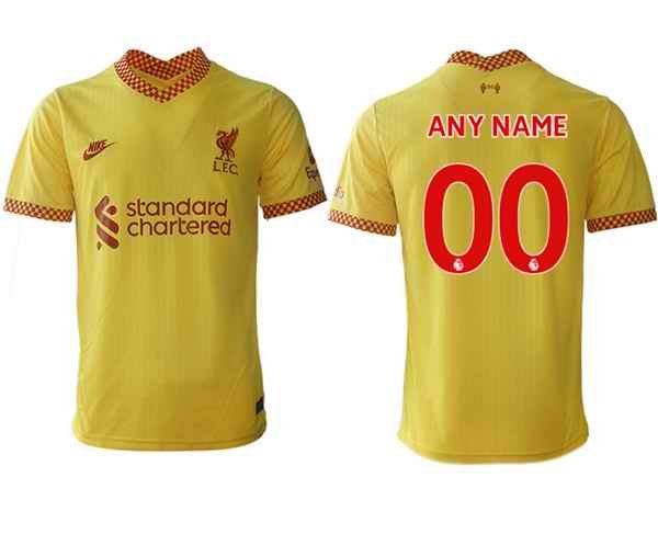 Men's Liverpool Custom Yellow 2021/22 Away Jersey