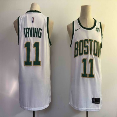 Men's Boston Celtics #11 Kyrie Irving White 2018/19 City Edition Swingman Stitched NBA Jersey