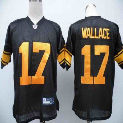 Steelers #17 Mike Wallace Black With Yellow Number Stitched Youth NFL Jersey