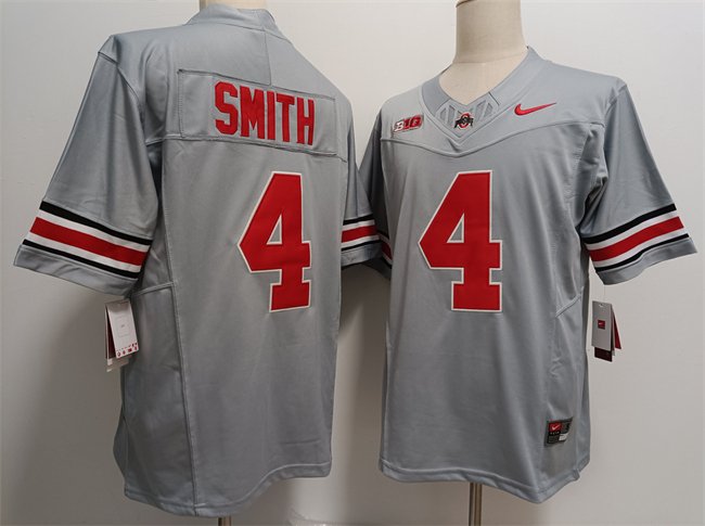 Men's Ohio State Buckeyes #4 Jeremiah Smith Grey 2024 F.U.S.E. Limited Stitched Jersey