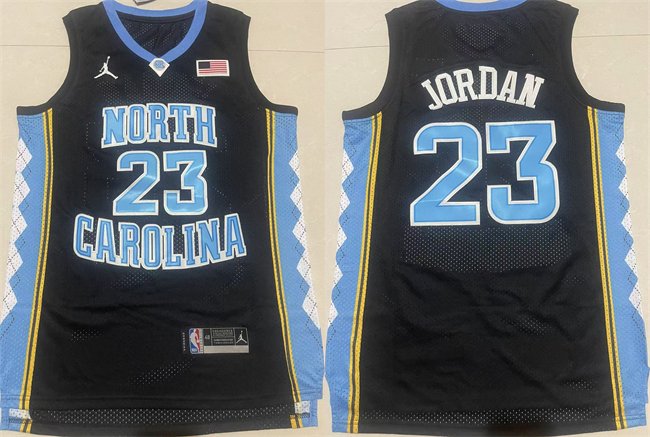 Men's North Carolina Tar Heels #23 Michael Jordan Black Stitched Jersey