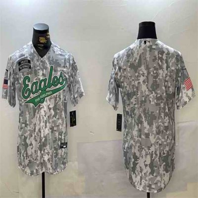 Men's Philadelphia Eagles Blank 2024 Arctic Camo Salute to Service Stitched Baseball Jersey