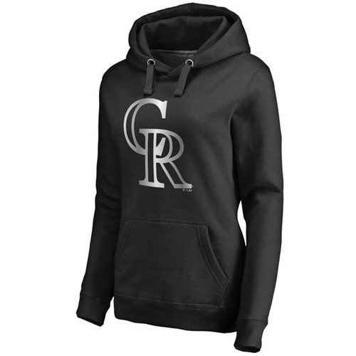 Women's Colorado Rockies Platinum Collection Pullover Hoodie Black