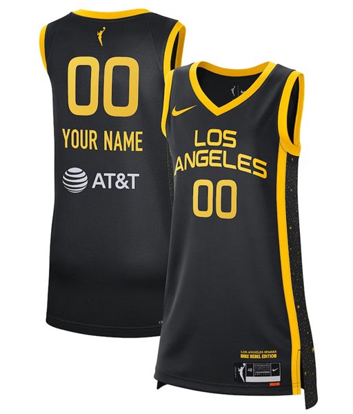 Men's Los Angeles Sparks Active Player Custom Black Rebel Edition Stitched Jersey