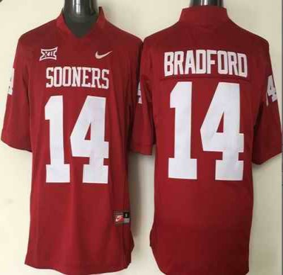 Sooners #14 Sam Bradford Red XII Stitched NCAA Jersey