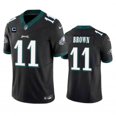 Men's Philadelphia Eagles #11 A. J. Brown Black 2023 F.U.S.E. With 4-Star C Patch Vapor Untouchable Limited Stitched Football Jersey