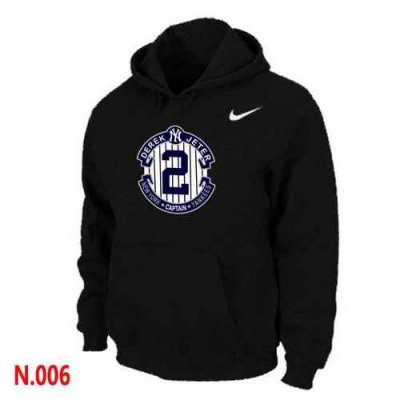 Nike New York Yankees #2 Derek Jeter Official Final Season Commemorative Logo Pullover Hoodie Black