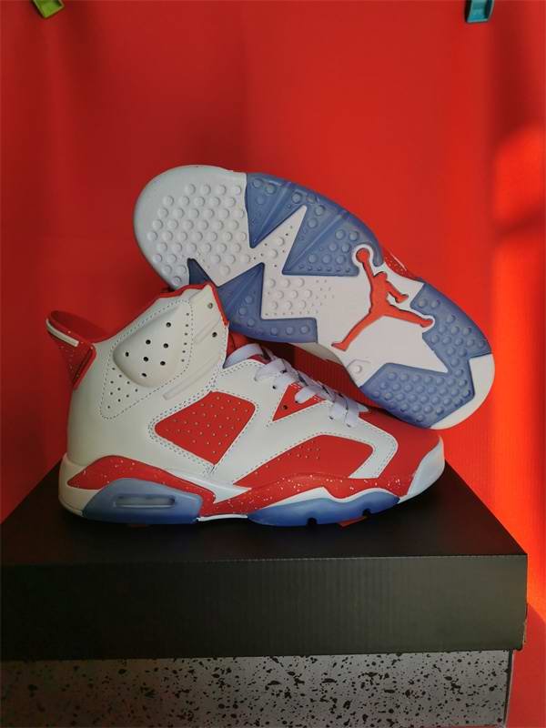 Women's Running weapon Air Jordan 6 White/Red Shoes 014