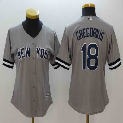 Women's New York Yankees #18 Didi Gregorius Gray Cool Base Stitched MLB Jersey