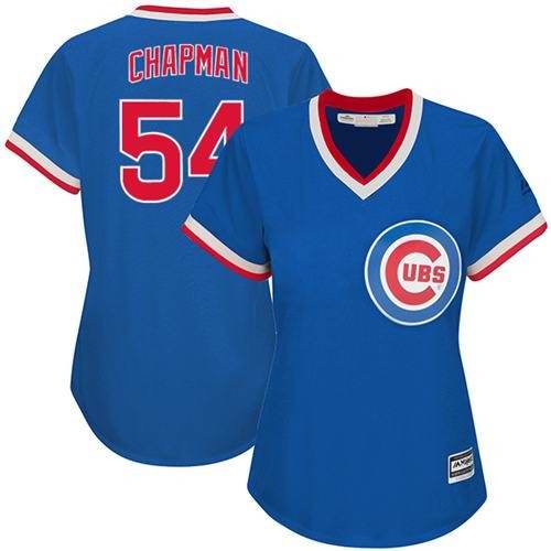 Women's Chicago Cubs Customized Blue Cooperstown Stitched Jersey