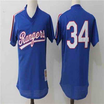 Men's Texas Rangers #34 Nolan Ryan Mitchell & Ness Royal 1989 Authentic Cooperstown Collection Mesh Batting Practice Stitched MLB Jersey