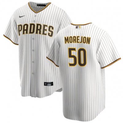 Men's San Diego Padres #50 Adrian Morejon White Home Stitched Baseball Jersey