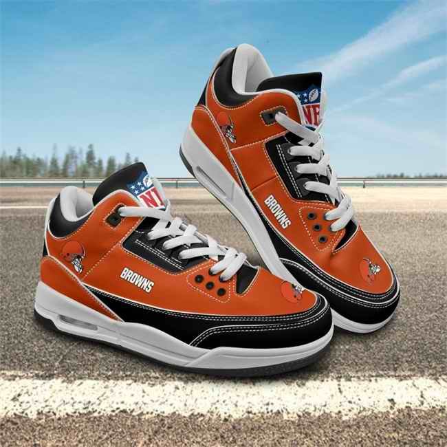 Women's Cleveland Browns Air Jordan 3 Sneakers/Shoes 002