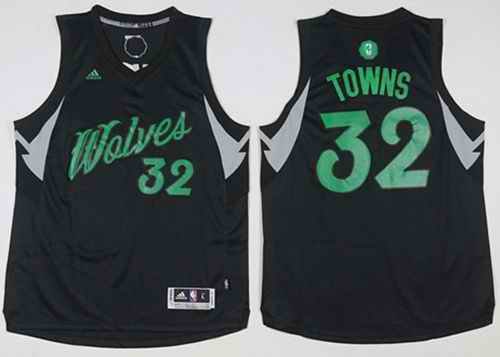 Timberwolves #32 Karl-Anthony Towns Black 2016-2017 Christmas Day Stitched NBA Jersey